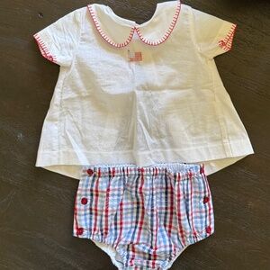 Little English American Flag Diaper Set 9m